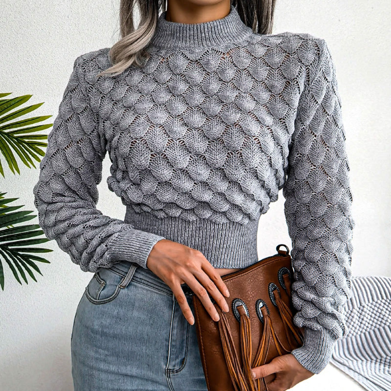 Scale Strick-Crop-Top