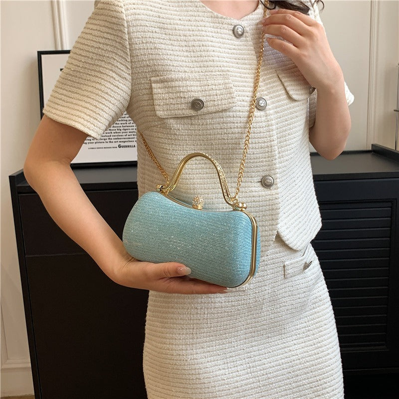 Dames clutch met glitter en juwelenhandvat - Dhalia