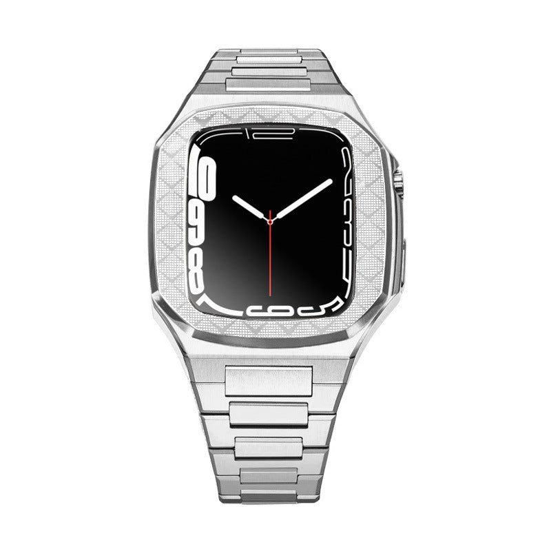 Luxuriöses Metallgehäuse-Armband für Apple Watch 44/45 mm