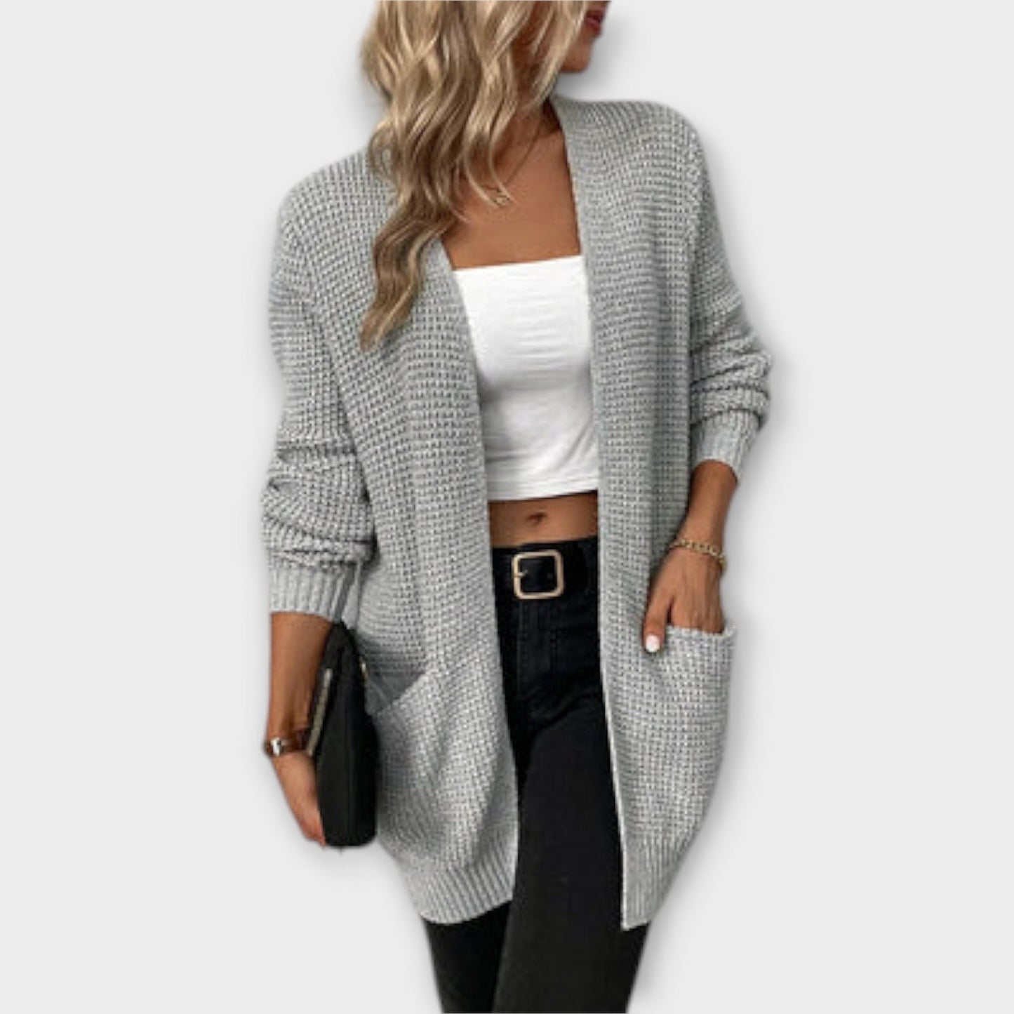 Casual gebreid vest met zakken