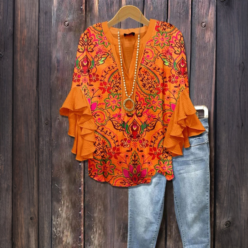 Blouse met Vintage Bloemenprint