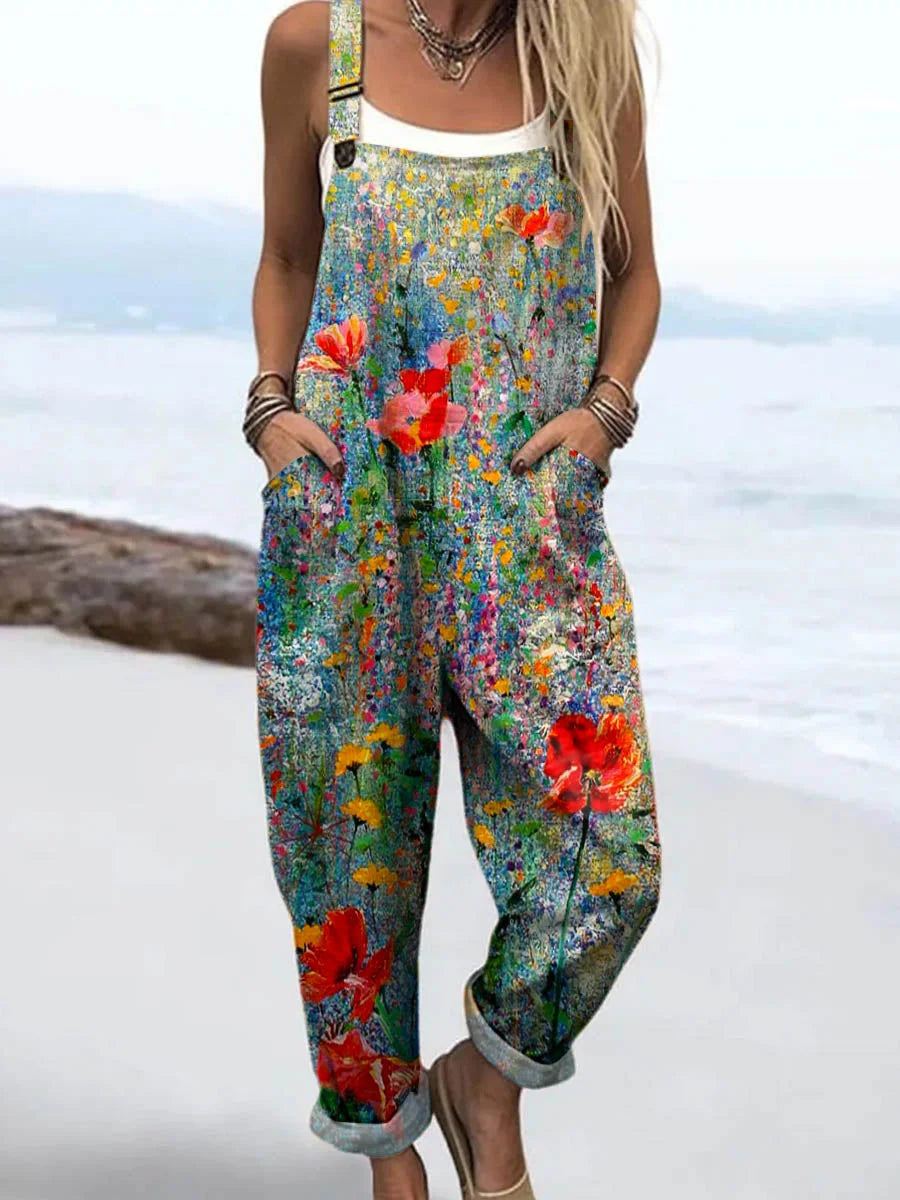 Vintage Floral Jumpsuit für Frauen - Müheloser Stil & Ganztägiger Komfort