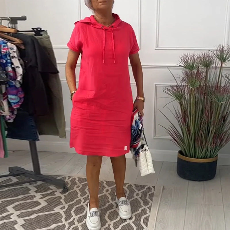 Ava | Casual katoenen jurk met capuchon