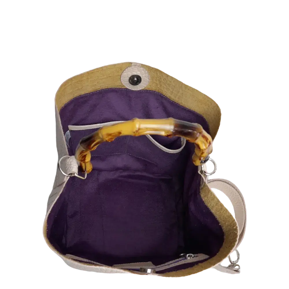 Claire damesleren tas in nudekleurige reptiel-look
