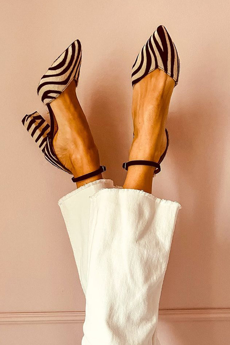 Zebrina™ | Halfhoge sandalen met zebraprint en bandjes