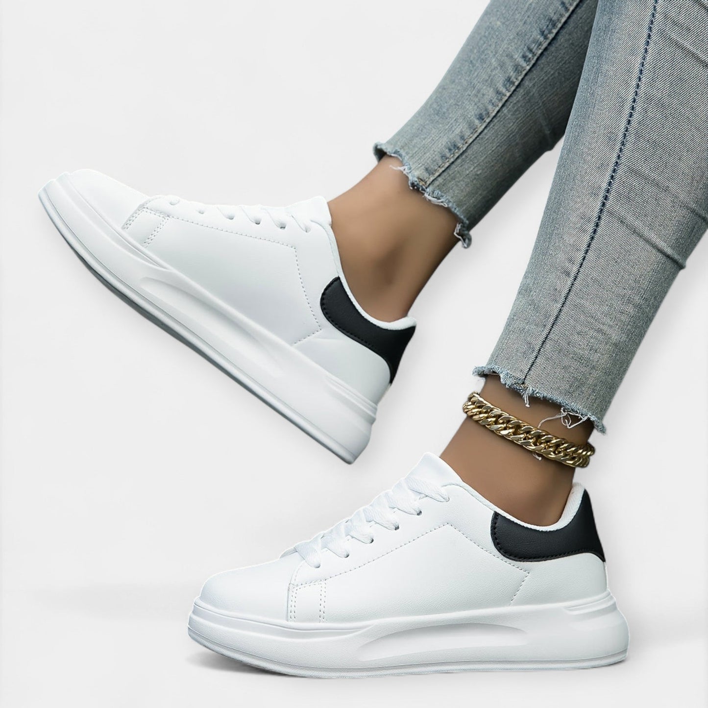Leren sneakers wit