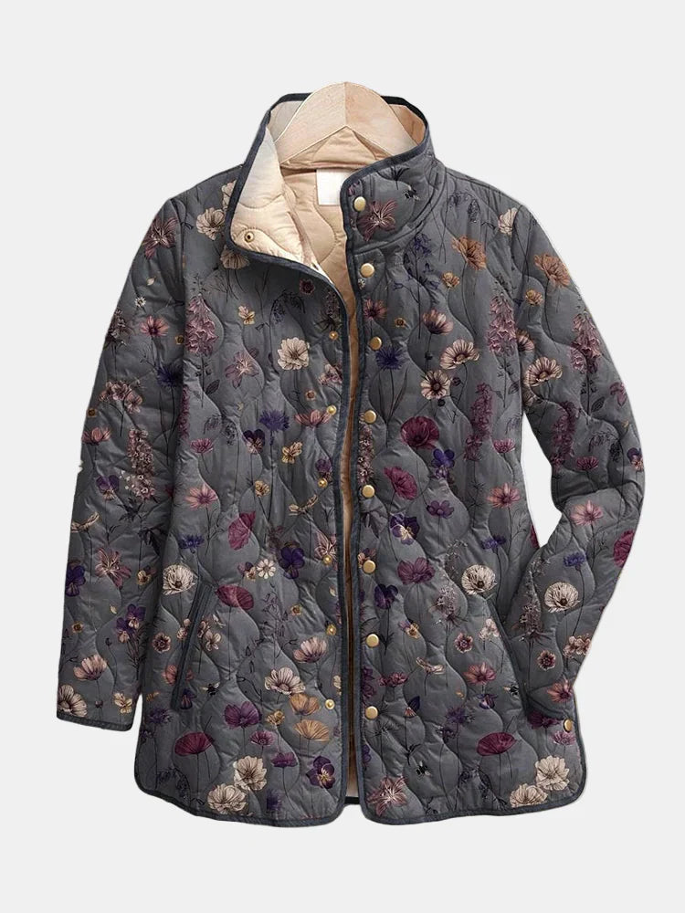 Niva | Gestepptes Vintage-Jacke mit Blumenmuster