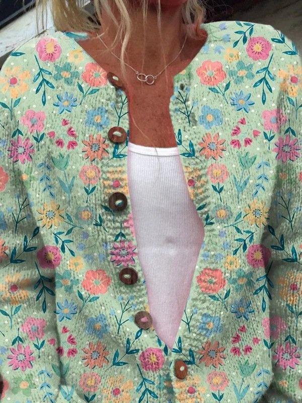 Sommerfeld bloemenprint vest met knopen