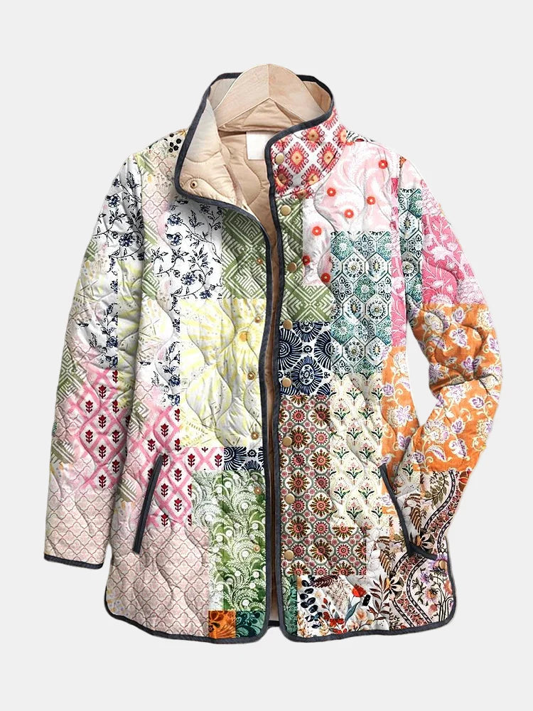 Suri | Casual doorgestikte jas met bloemenprint