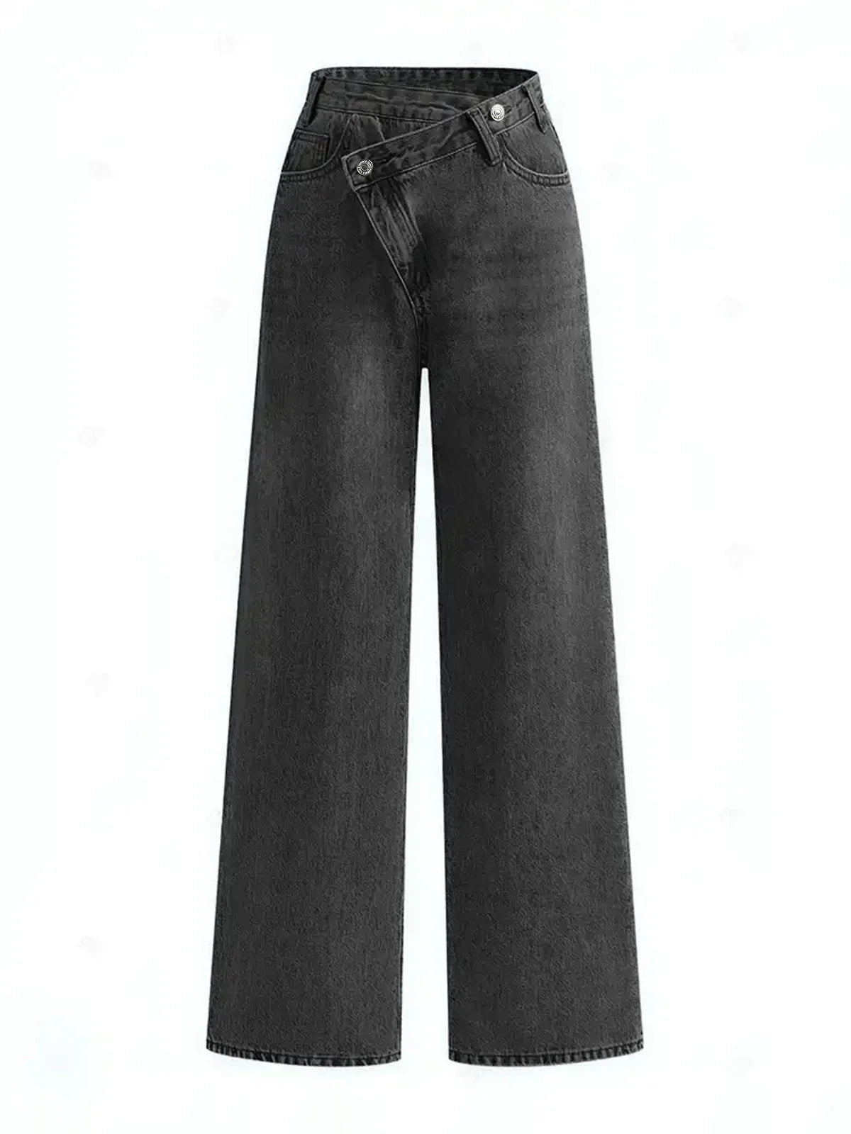 Asymmetrische Taillenweite Wide-Leg-Jeans