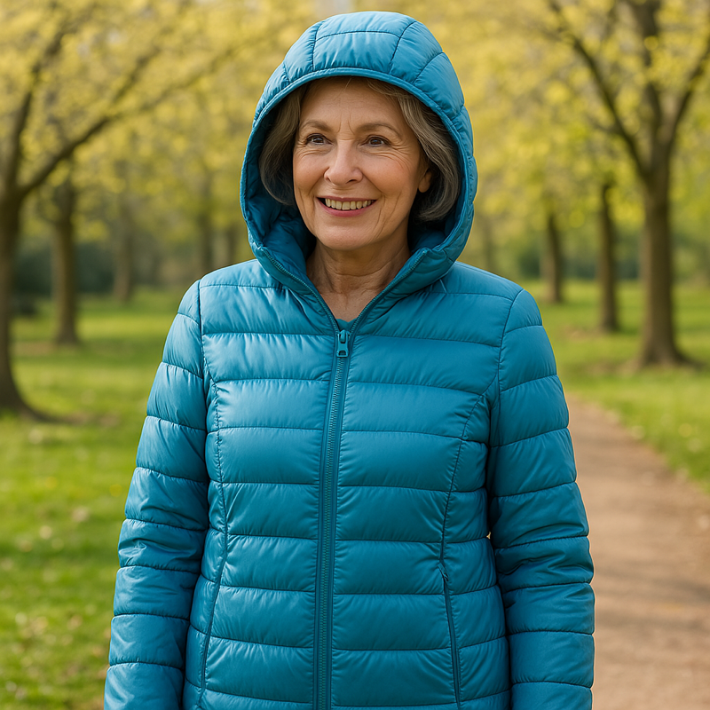 Metta Gewatteerde Mid Jas | Oceaanblauw
