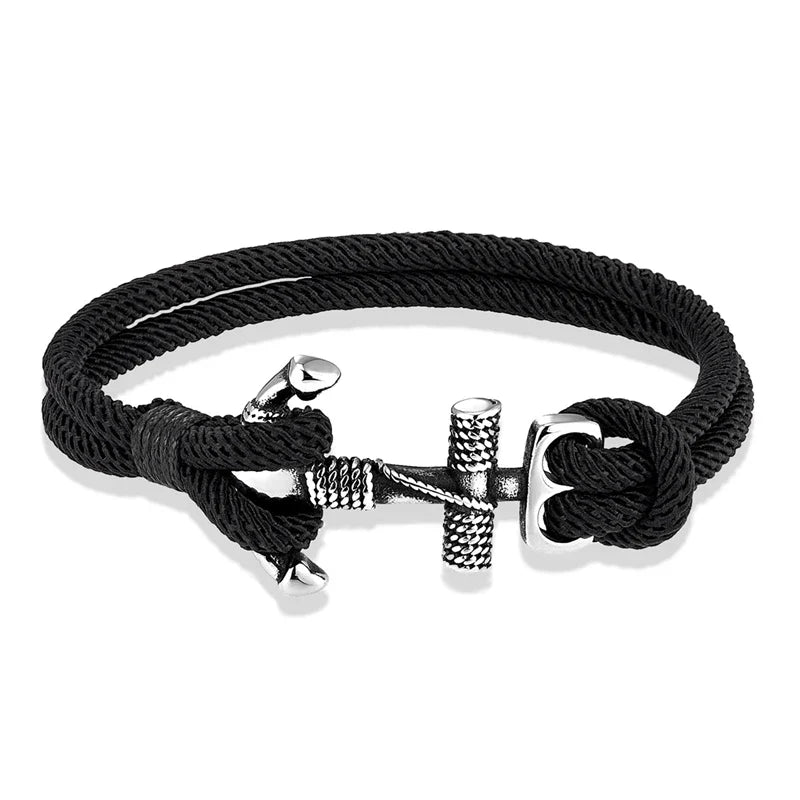 Nautilus Anker Touw Armband – Dubbele Draad Nautische Overlevingsstijl met Roestvrijstalen Marine Gesp, Waterdicht Ontwerp voor Mannen
