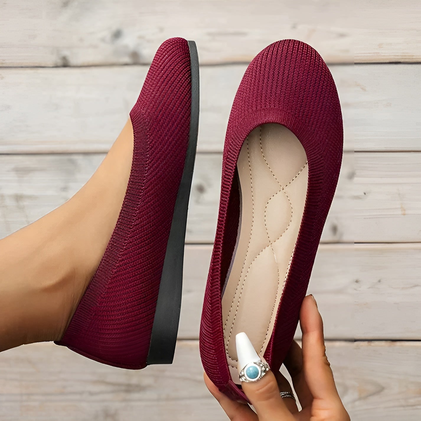 KAMILA™ Schwarze Ballerinas - Orthopädischer Komfort mit Fußgewölbeunterstützung