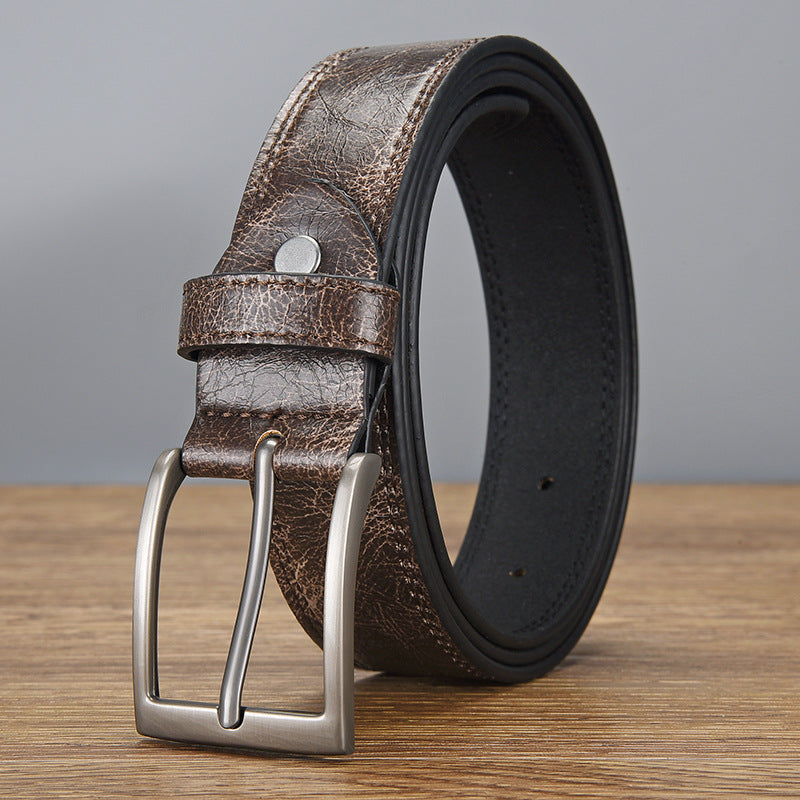 Herren Retro Vielseitiger PU-Leder-Dornschließen-Gürtel 58699698U