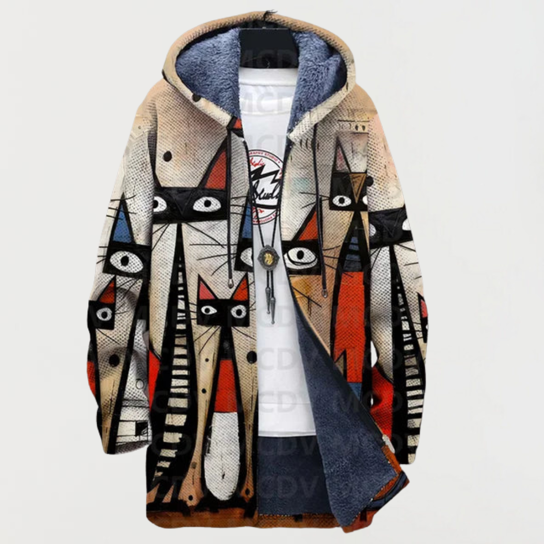 Cleo | Abstracte Katten Cardigan