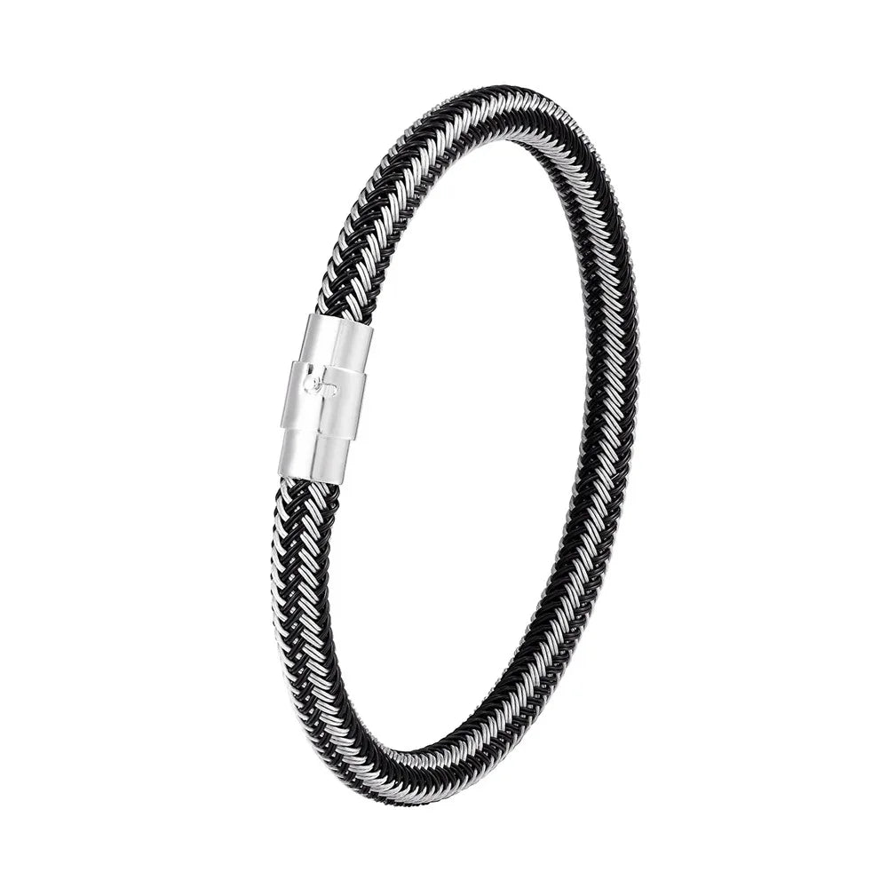 IronCore Draad Manchetknoop Armband – Punk-Geïnspireerde Eenvoudige Stijl in Niet-Vervagend Roestvrijstalen Kabel, Klassiek en Duurzaam Ontwerp voor Mannen
