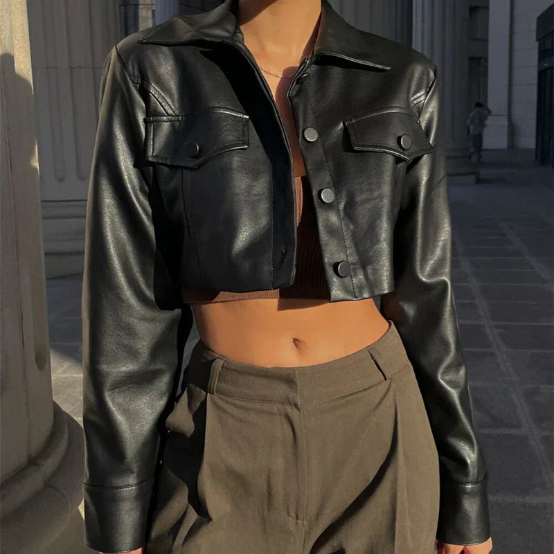 Élise™ | Elegante Kunstlederjacke