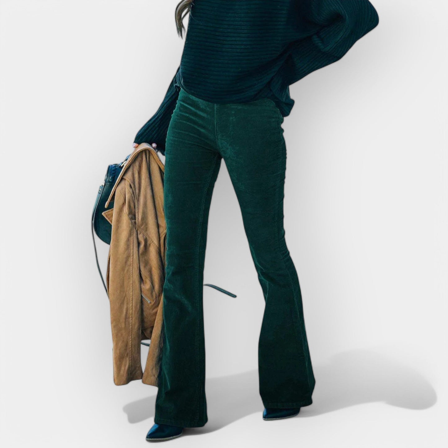 High-Waist Hose mit Schlagbeinen