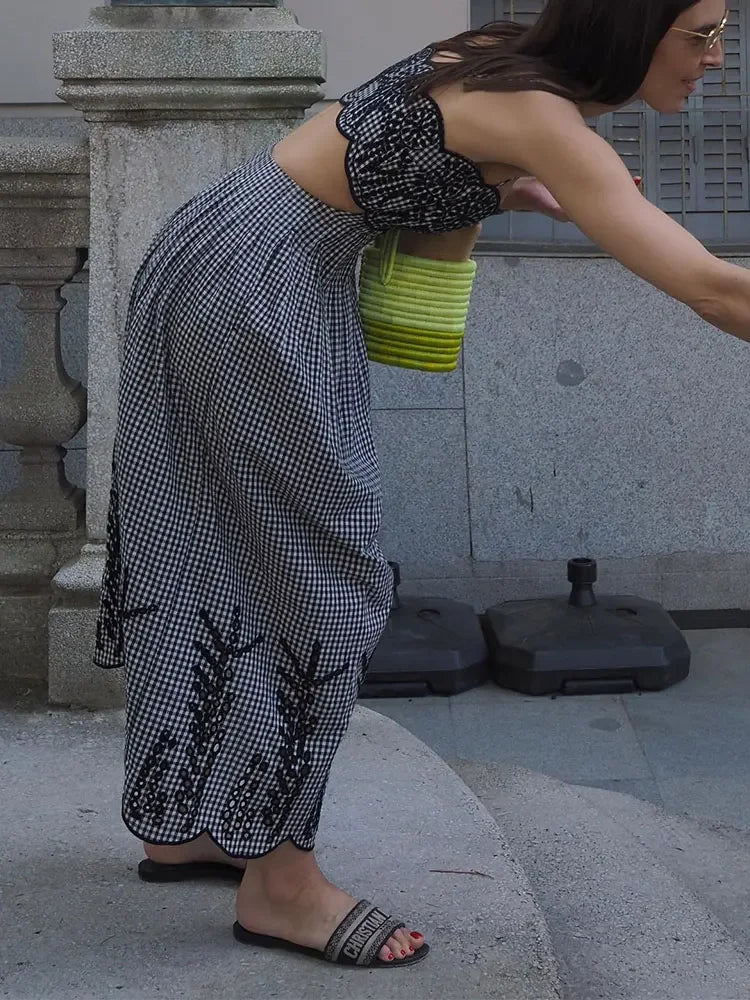 Clara - Chique geruite jurk