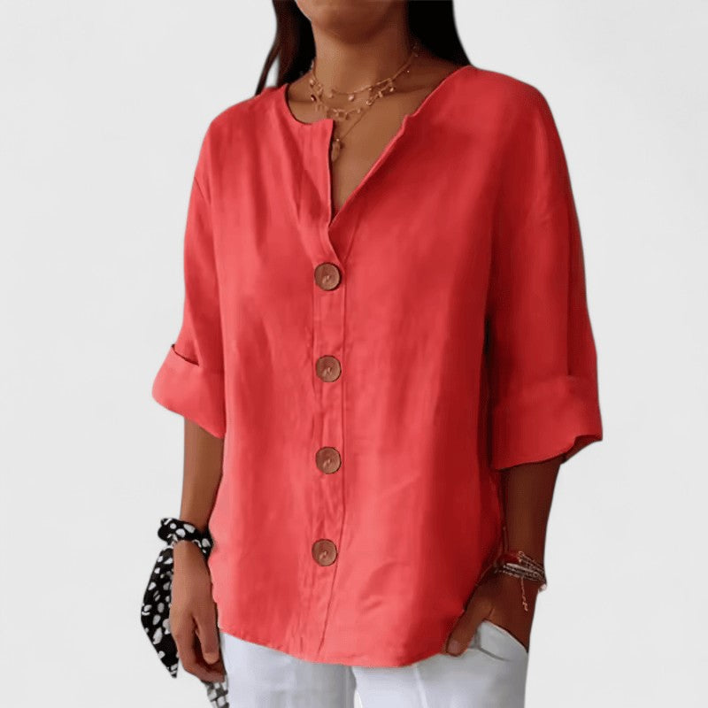 Katherine™ Elegante alledaagse blouse – Ademend comfort voor Canadese zomers