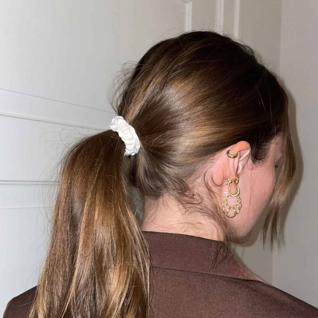 SILK SCRUNCHIE MINI (3er-Pack) – WEISS