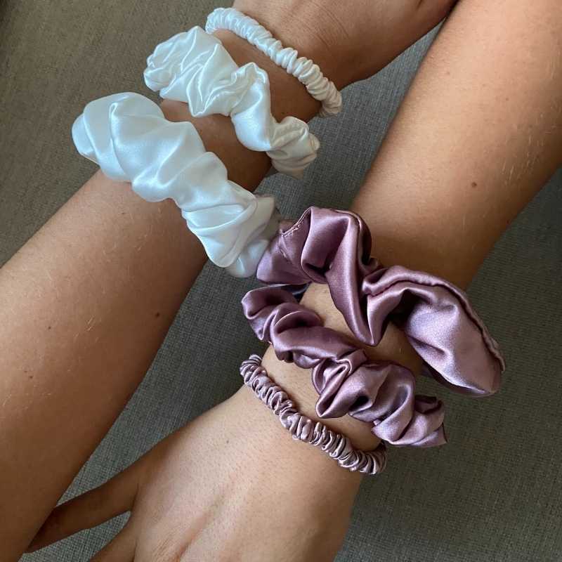 SILK SCRUNCHIE BIG (4er-Pack) – Neutral
