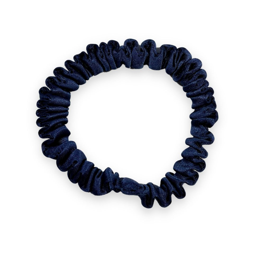 SILKE SCRUNCHIE MINI (3-pak)- NAVY BLAUW