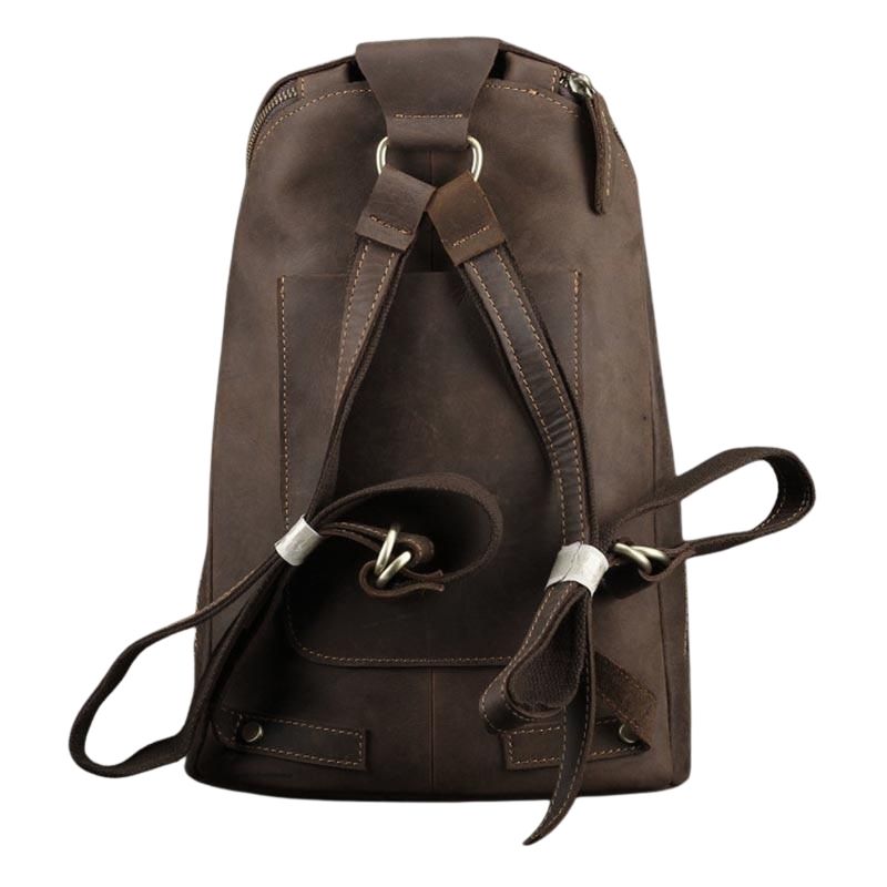 Vintage leren rugzak tas college