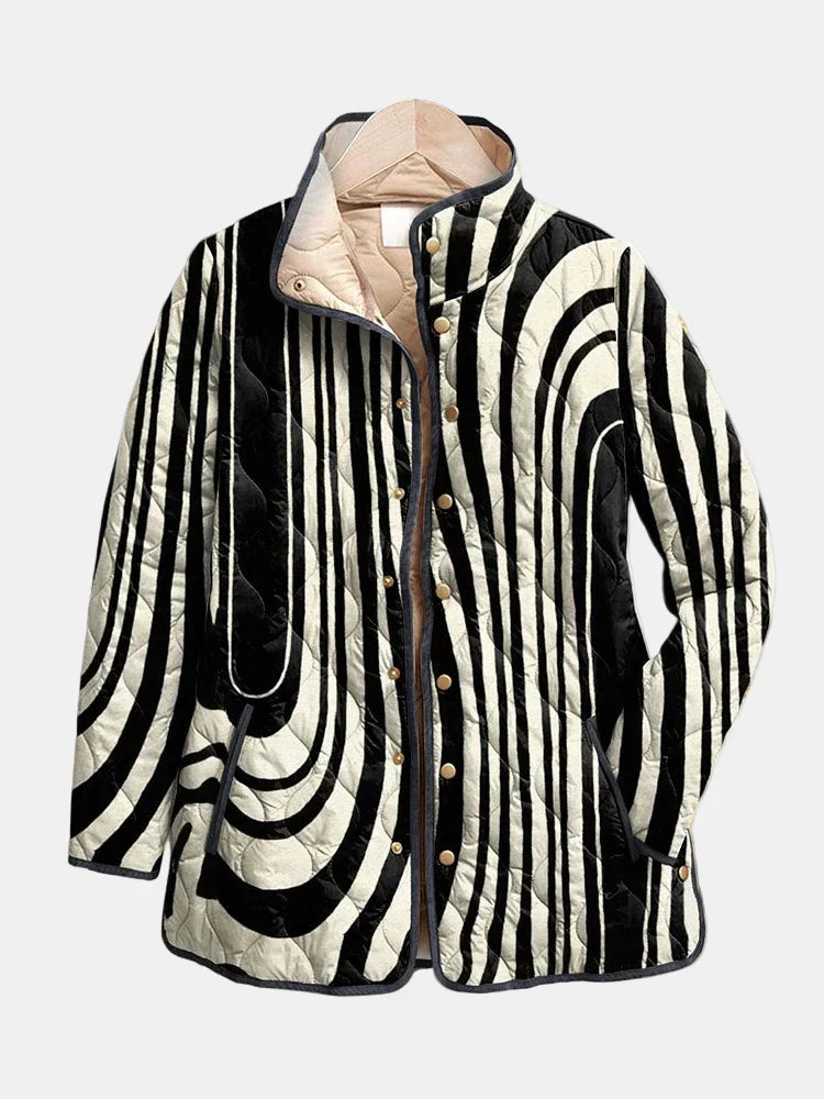 Soraya | Lässige gesteppte Jacke mit abstraktem geometrischem Design