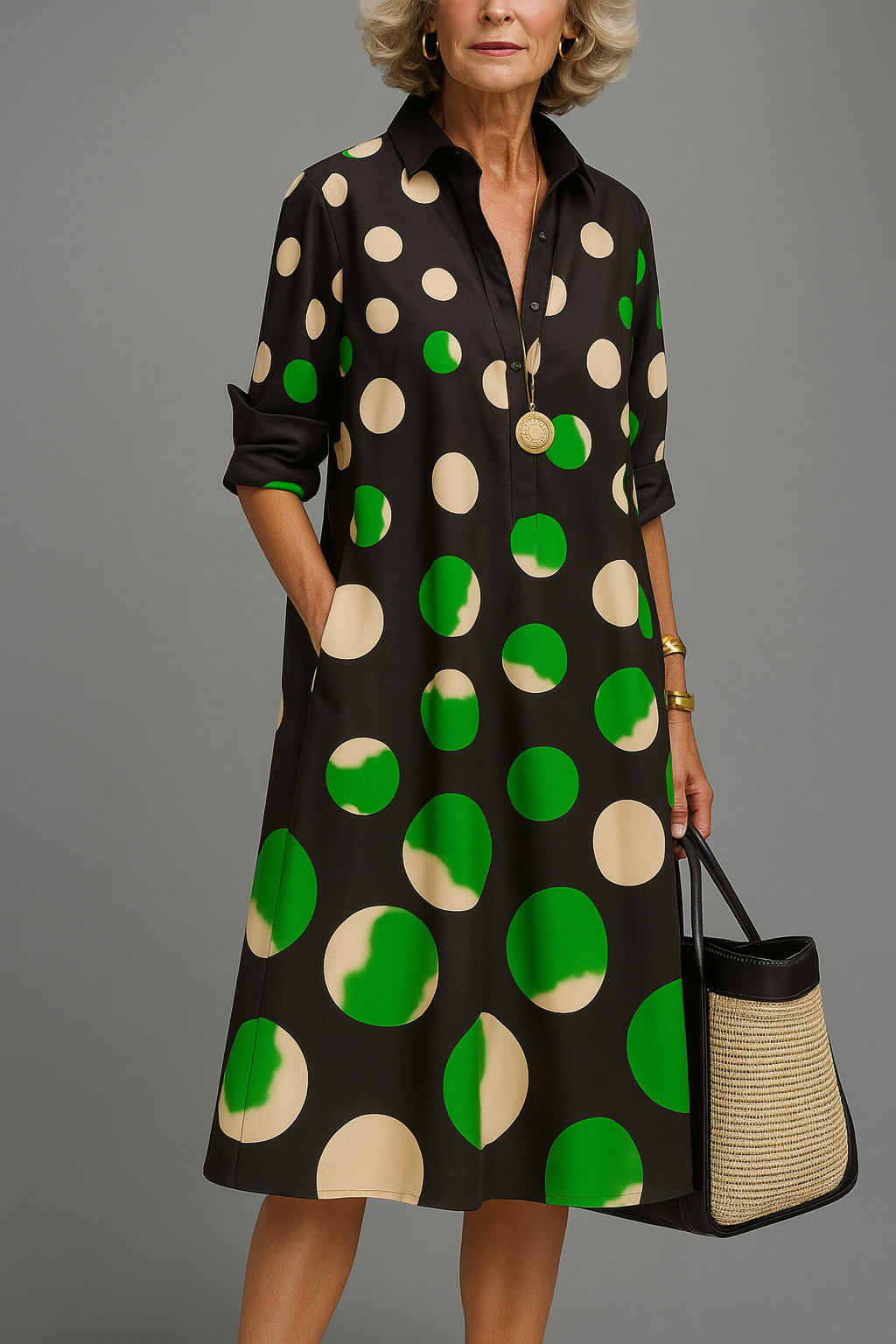 Daniela - Luxe Midi Kleid für mühelose Eleganz