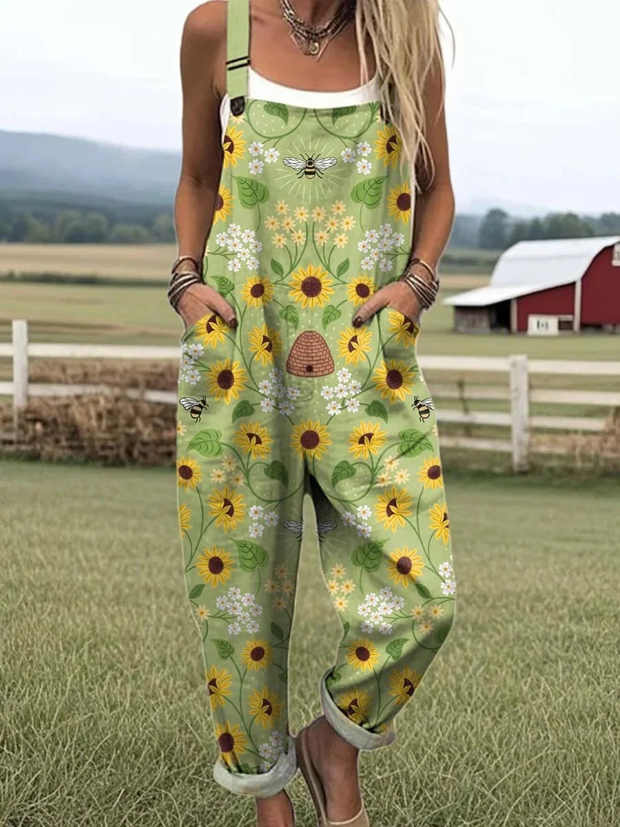 Vintage Floral Jumpsuit Damen - Müheloser Stil & Ganztägiger Komfort