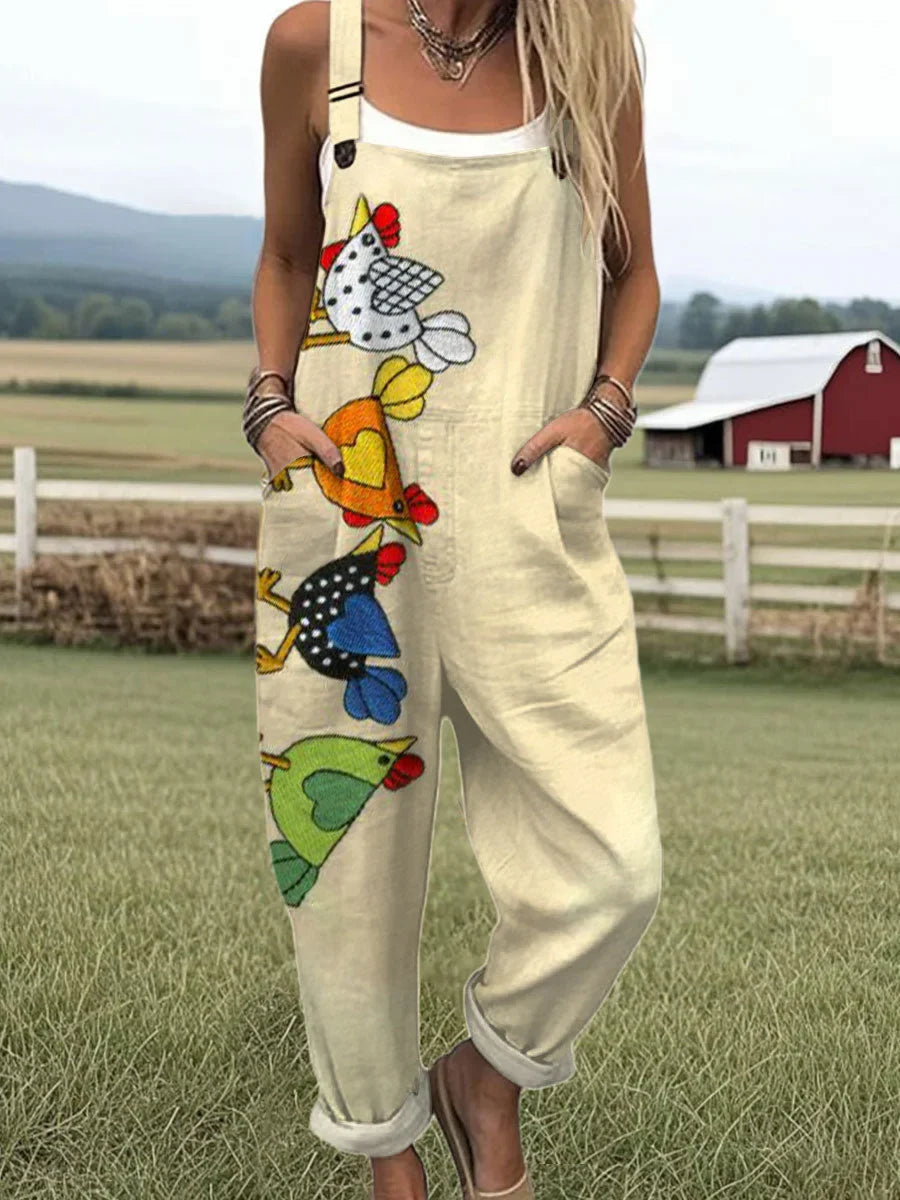 Vintage Floral Jumpsuit Damen - Müheloser Stil & Ganztägiger Komfort