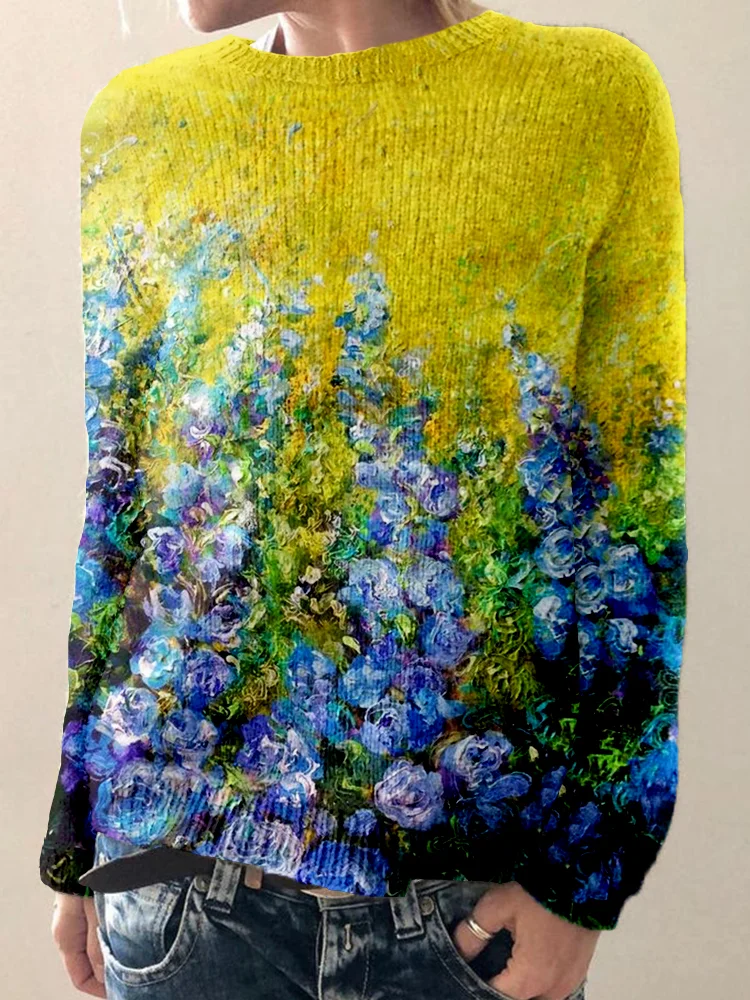 Barneys New York | Rondehals-trui - abstract bloemmotief