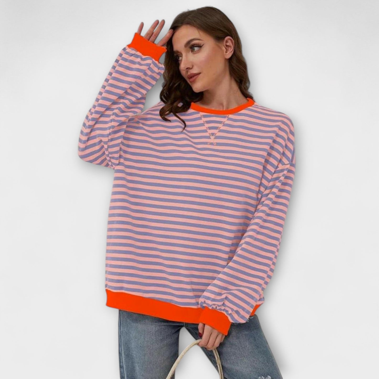 Mary - Çizgili Oversize Kazak