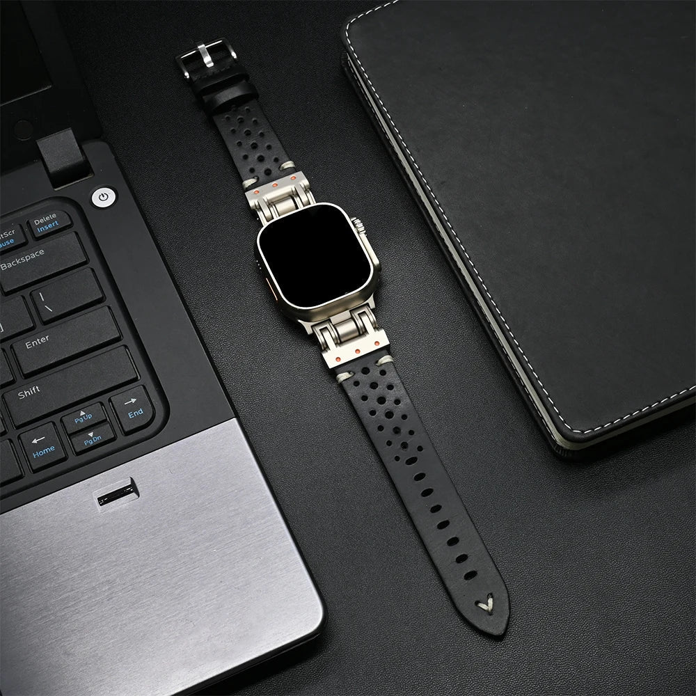 Pioneer Leren Apple Watch Bandje