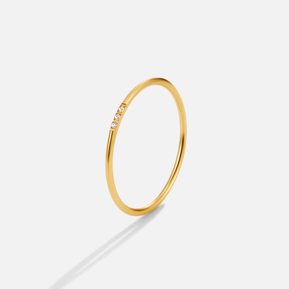 Eula gouden en kristallen ring