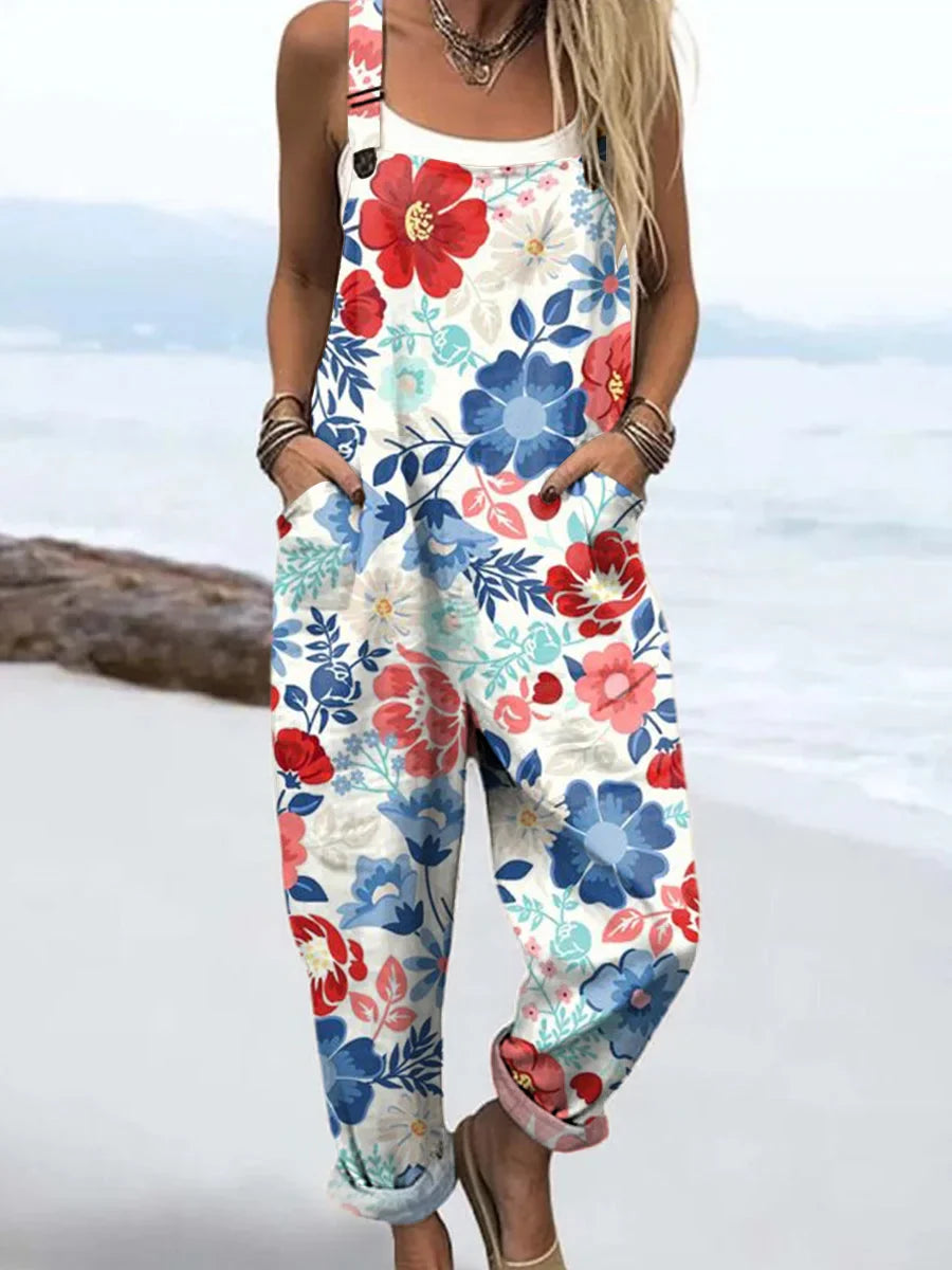 Vintage Floral Jumpsuit Damen - Müheloser Stil & Ganztägiger Komfort