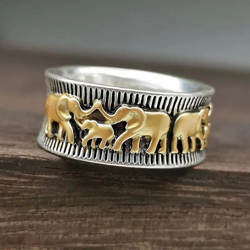 Vintage Gouden Olifantenring