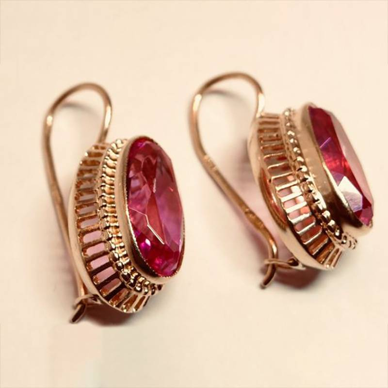 Rosa™ | Vintage-Ohrringe aus Kristall und Roségold
