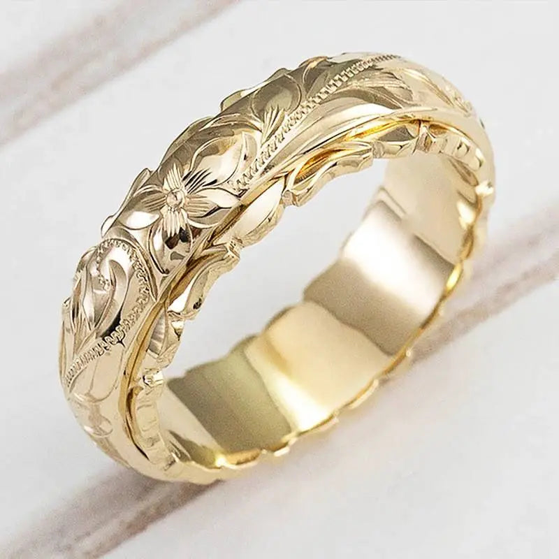 Vintage Gouden Bloemenring