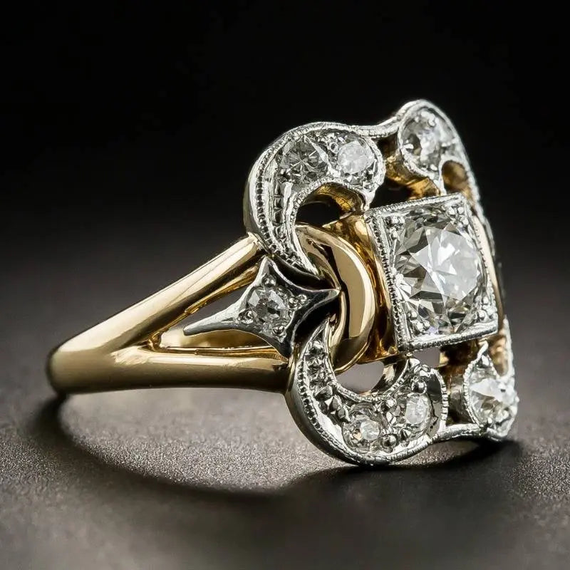 Vintage Zirkonia Gouden Ring