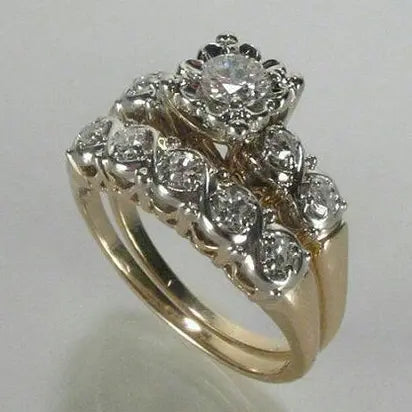 Vintage gouden ring met glitters