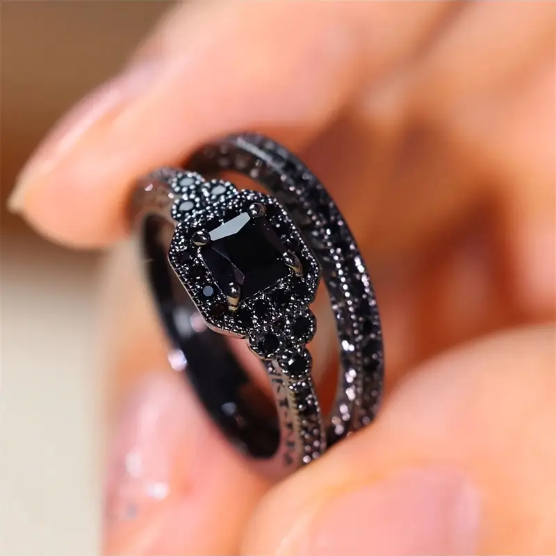 Vintage zwarte ring