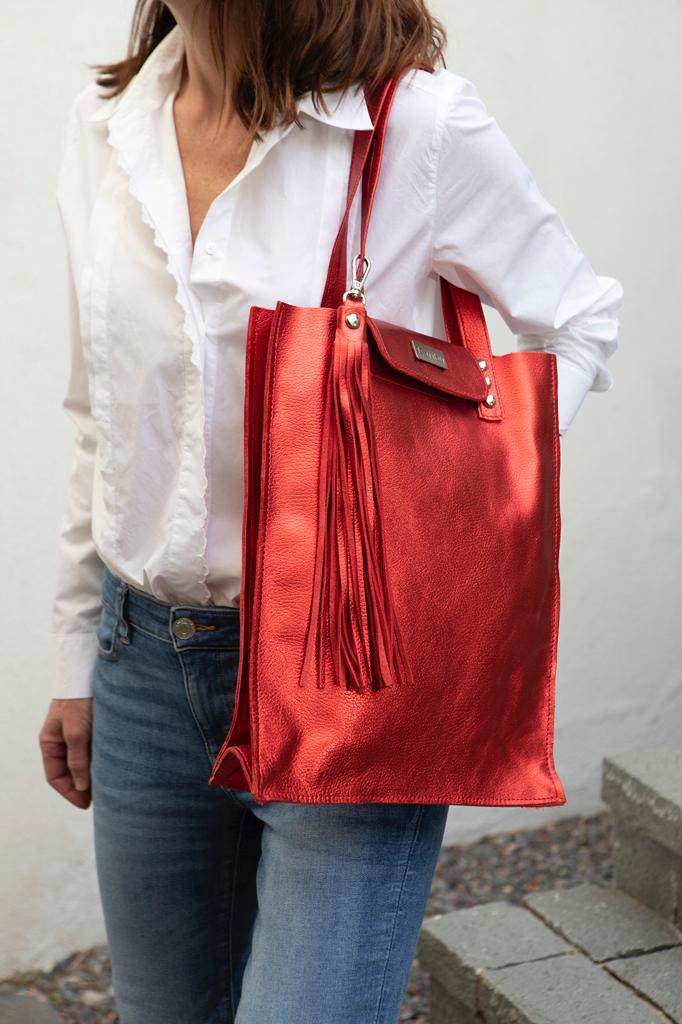 Juanita Rood Metallic Portemonnee