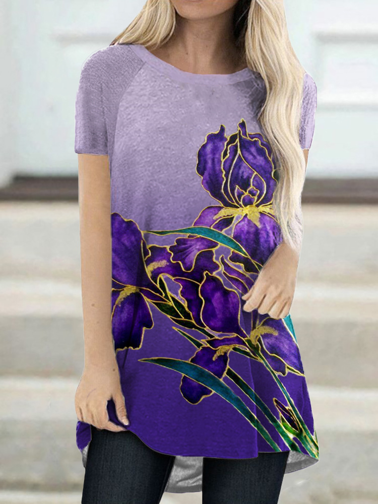 Barneys New York | Irises Gradient - vleermuismouw T-shirt met patroon