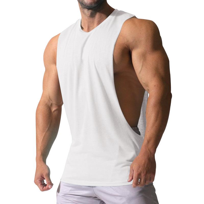 Herren Lockeres Unifarbenes Sport- und Fitness-Tanktop mit Seitenschlitzen 23142265Z