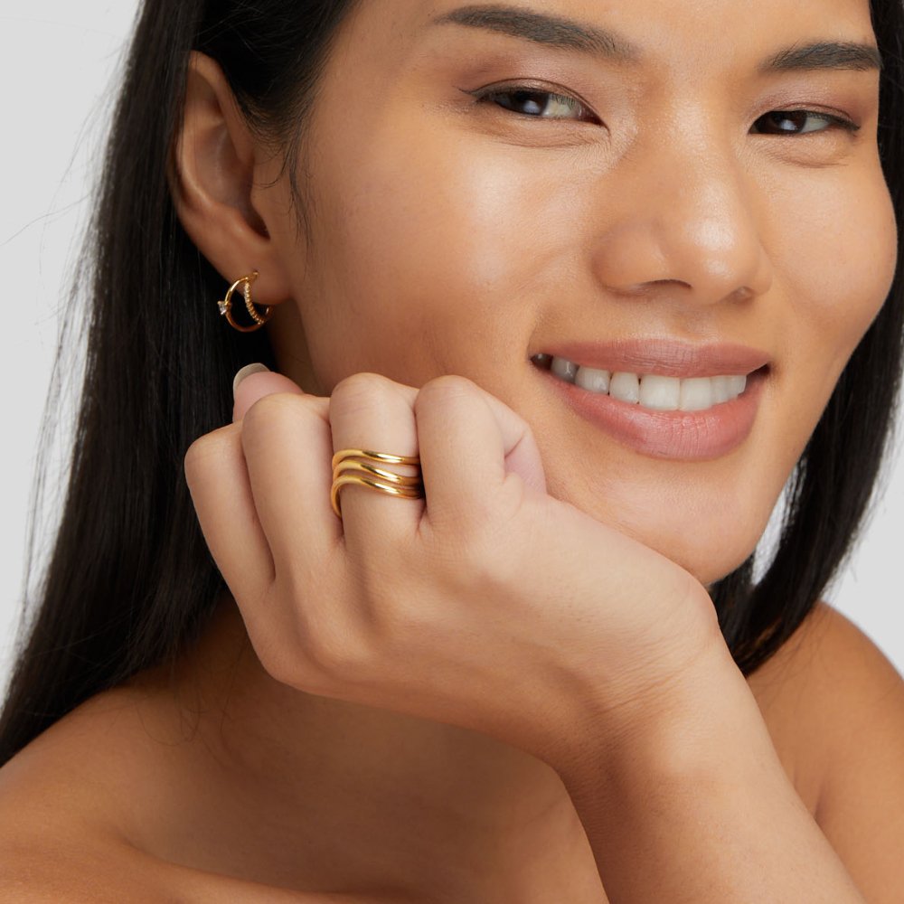 Kiya Gelaagde Gouden Ring