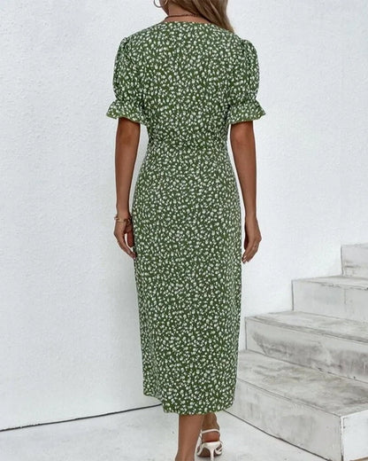 THARAH | Bloemenprint midi-jurk