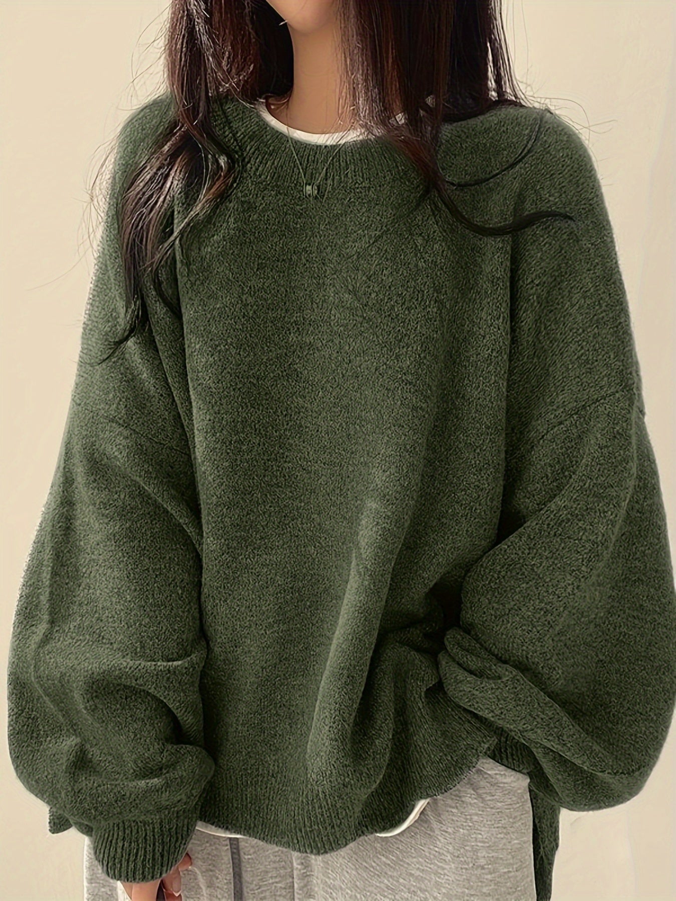 Pearline - Rundhals Pullover mit langen Ärmeln