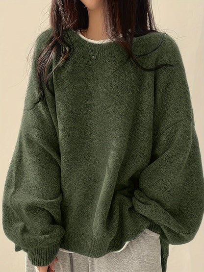 Pearline - Rundhals Pullover mit langen Ärmeln